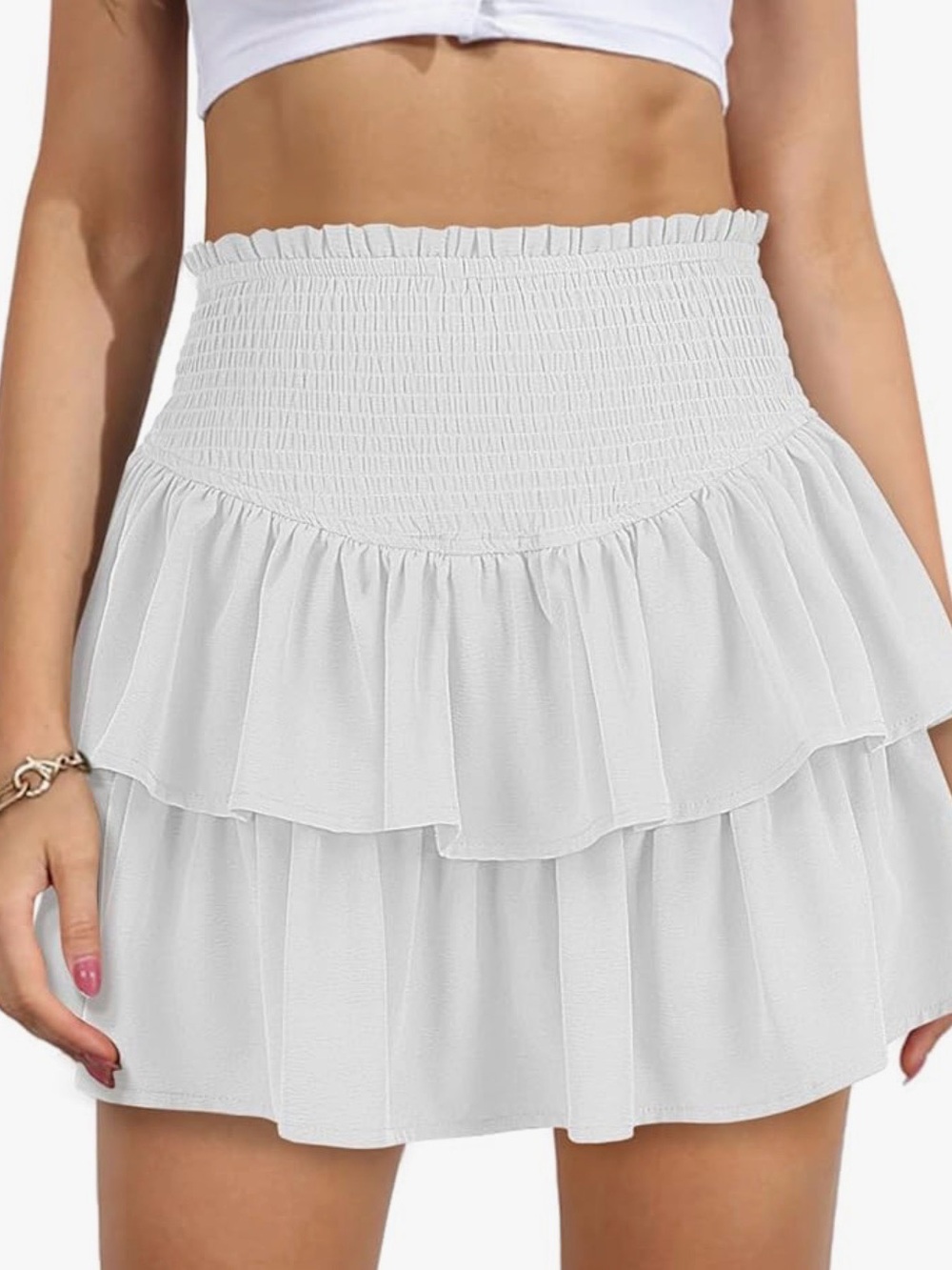 Women's High Waist Ruffle Mini Skort